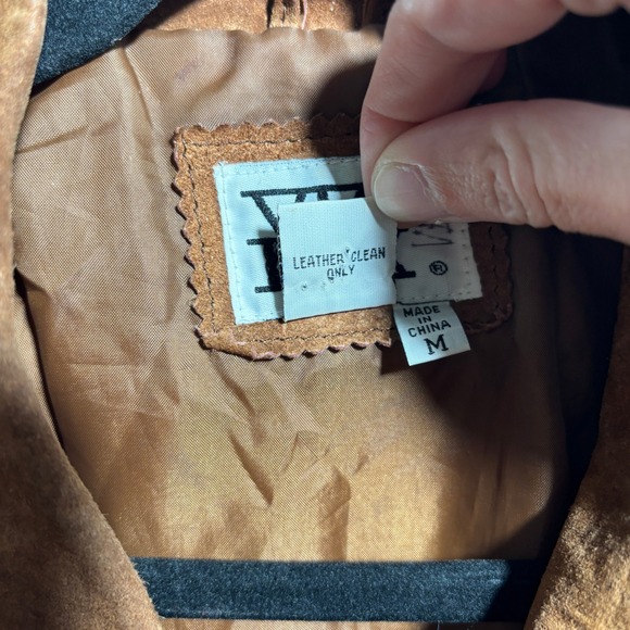 Vintage Via Max Mens Brown Suede Leather Jacket Coat Mens M Western Retro VTG ** - Picture 4 of 9